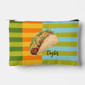 Colorful Retro Stripes Taco with Name Etui (Voorkant)