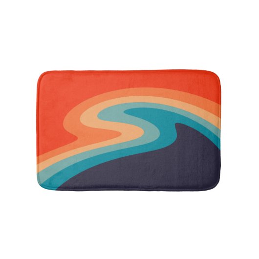 Colorful retro style swirl design badmat (Voorkant)