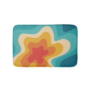 Colorful retro style swirl design badmat