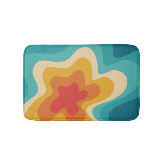 Colorful retro style swirl design badmat (Voorkant)
