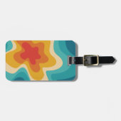 Colorful retro style swirl design bagagelabel (Voorkant horizontaal)