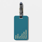 Colorful retro style swirl design bagagelabel (Achterkant verticaal)