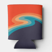Colorful retro style swirl design blikjeskoeler (Achterkant)