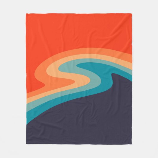 Colorful retro style swirl design fleece deken (Voorkant)