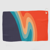 Colorful retro style swirl design golfhanddoek (Horizontaal)