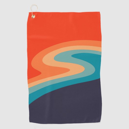 Colorful retro style swirl design golfhanddoek (Voorkant)