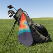 Colorful retro style swirl design golfhanddoek (Groen)