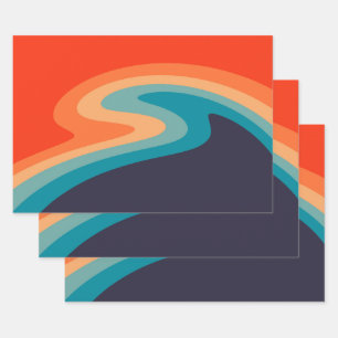 Colorful retro style swirl design inpakpapier vel