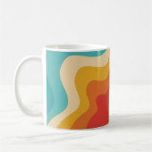 Colorful retro style swirl design koffiemok (Links)