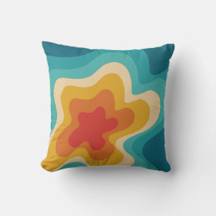 Colorful retro style swirl design kussen