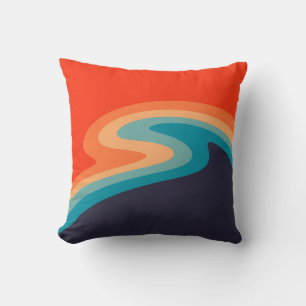 Colorful retro style swirl design kussen