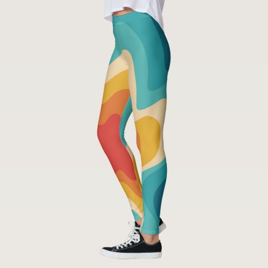 Colorful retro style swirl design leggings (Links)