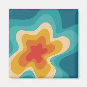 Colorful retro style swirl design magneet (Voorkant)