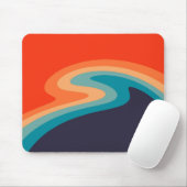 Colorful retro style swirl design muismat (Met muis)