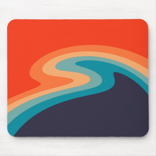 Colorful retro style swirl design muismat (Voorkant)
