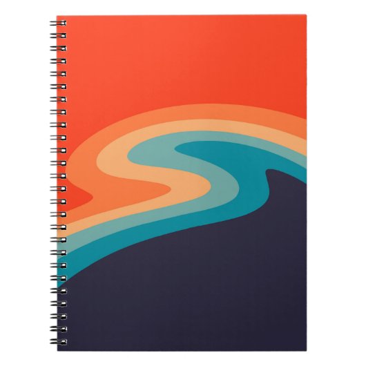 Colorful retro style swirl design notitieboek (Voorkant)