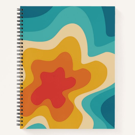 Colorful retro style swirl design notitieboek (Voorkant)
