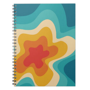 Colorful retro style swirl design notitieboek