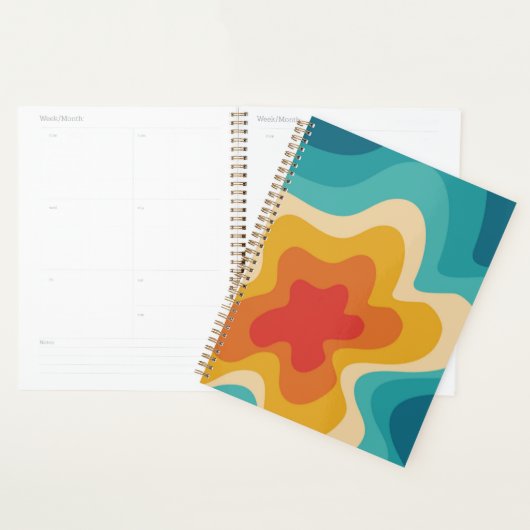 Colorful retro style swirl design planner (Display)
