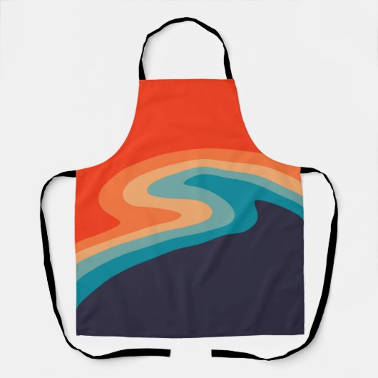 Colorful retro style swirl design schort (Voorkant)