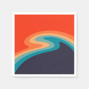 Colorful retro style swirl design servet