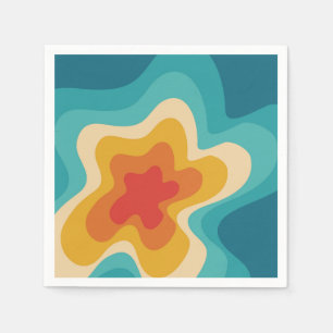Colorful retro style swirl design servet