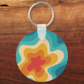 Colorful retro style swirl design sleutelhanger (Voorkant)