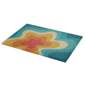 Colorful retro style swirl design snijplank (Hoek)