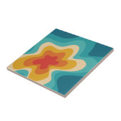 Colorful retro style swirl design tegeltje (Zijkant)