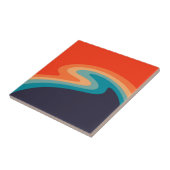 Colorful retro style swirl design tegeltje (Zijkant)