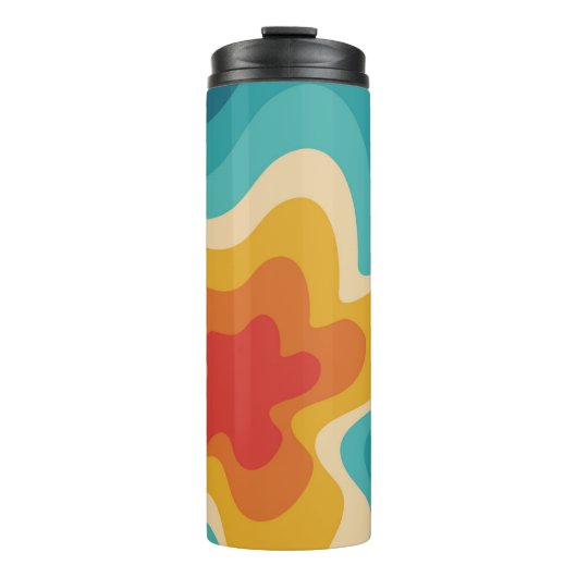 Colorful retro style swirl design thermosbeker (Voorkant)