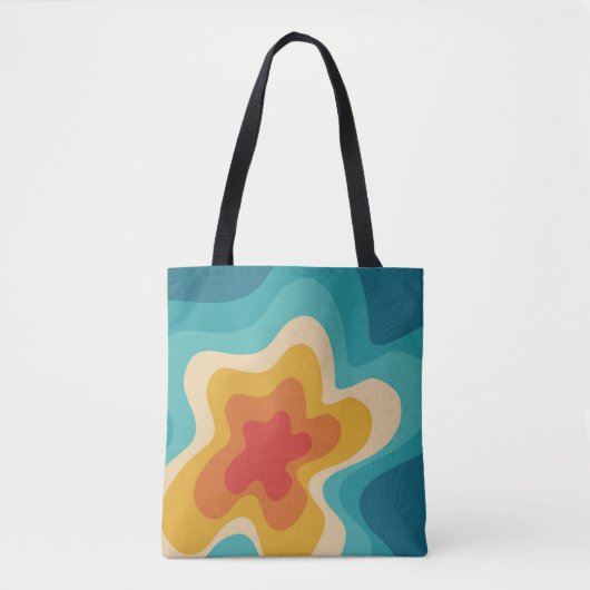 Colorful retro style swirl design tote bag (Voorkant)