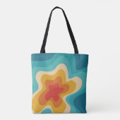 Colorful retro style swirl design tote bag (Achterkant)