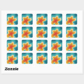 Colorful retro style swirl design vierkante sticker (Vel)