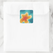 Colorful retro style swirl design vierkante sticker (Tas)