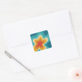 Colorful retro style swirl design vierkante sticker (Envelop)