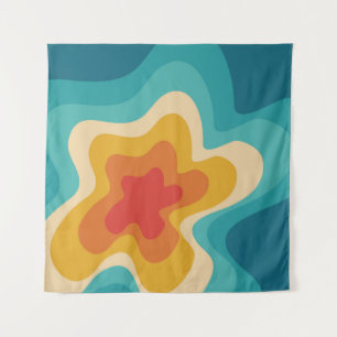 Colorful retro style swirl design wandkleed