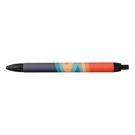 Colorful retro style swirl design zwarte inkt pen (Voorkant)