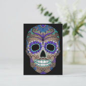 Colorful Retro Sugar Skull Briefkaart (Staand voorkant)