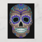 Colorful Retro Sugar Skull Briefkaart (Voorkant)
