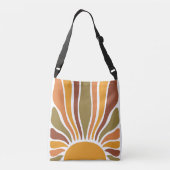 Colorful Retro  Sunburst Crossbody Tas (Achterkant)