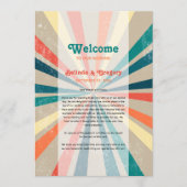Colorful Retro Sunburst Weddenrenroute Programmakaart (Voorkant)