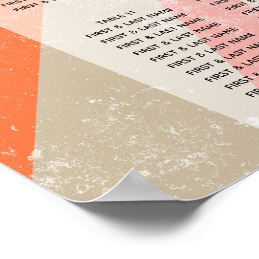 Colorful Retro Sunburst Wedding Seding Chart Poster (Hoek)