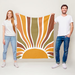 Colorful Retro Sunrise Fleece Deken