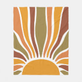 Colorful Retro  Sunrise Fleece Deken (Voorkant)