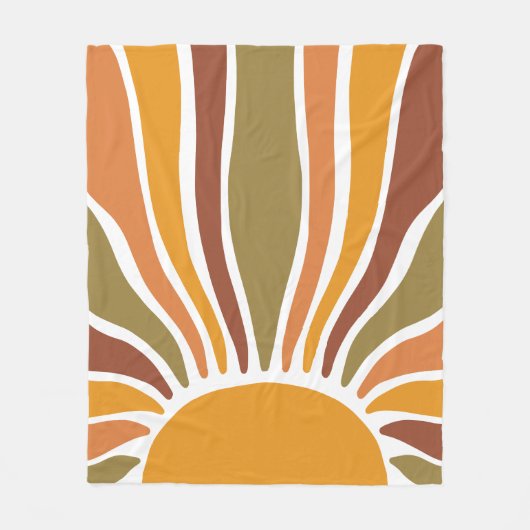 Colorful Retro Sunrise Fleece Deken (Voorkant)