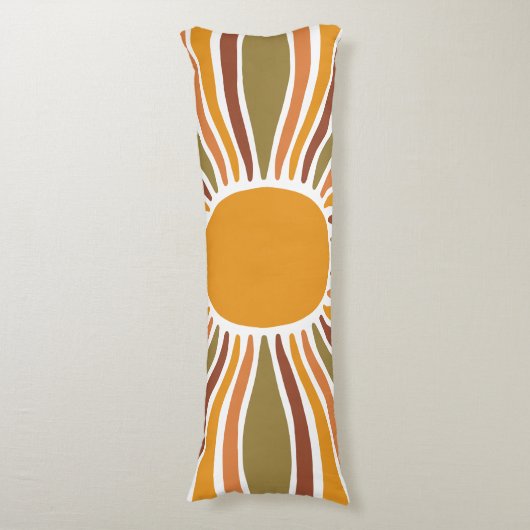 Colorful Retro  Sunrise Lichaamskussen (Voorkant Verticaal)
