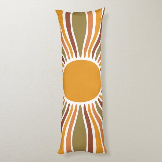 Colorful Retro  Sunrise Lichaamskussen (Achterkant (Verticaal))