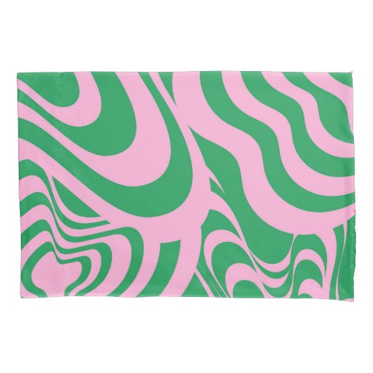 Colorful Retro Swirl Groovy Y2K Patroon Kussensloop (Voorkant)
