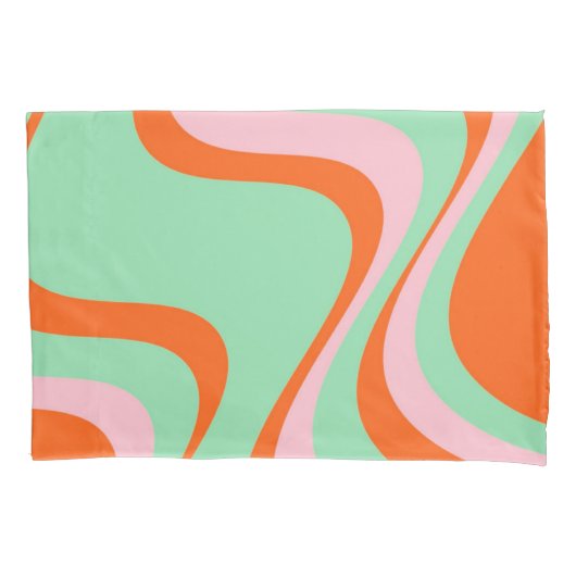 Colorful Retro Swirl Groovy Y2K Patroon Kussensloop (Voorkant)